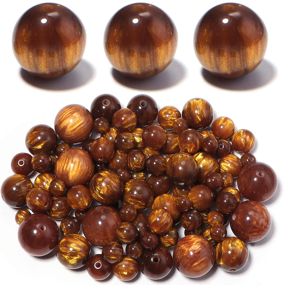 Resin Art Notes - 5-30pcs/lot 8-20mm Gilding Resin Beads Gold