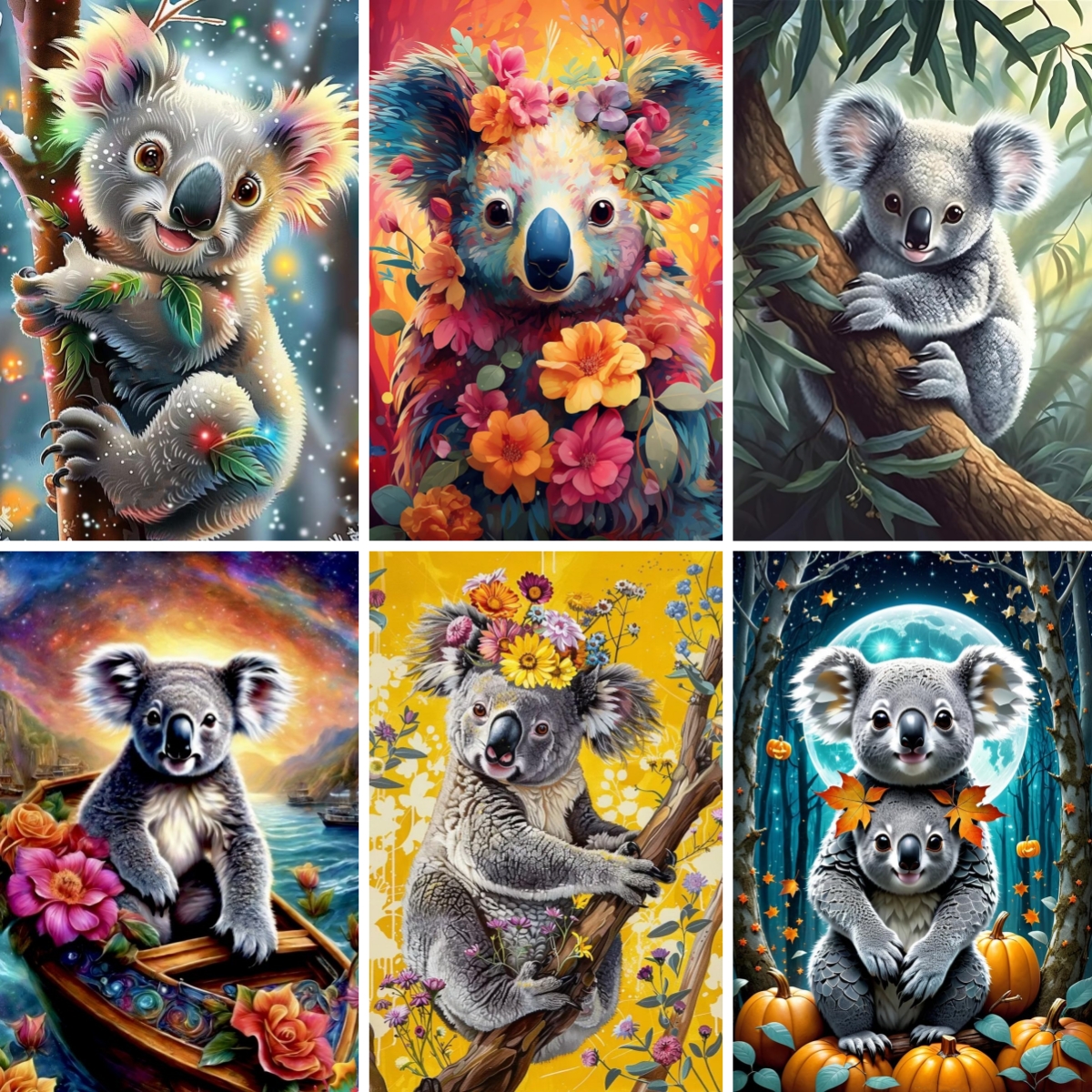 Resin Art Kit For Beginners - Koala Animal with Flower Art Adults