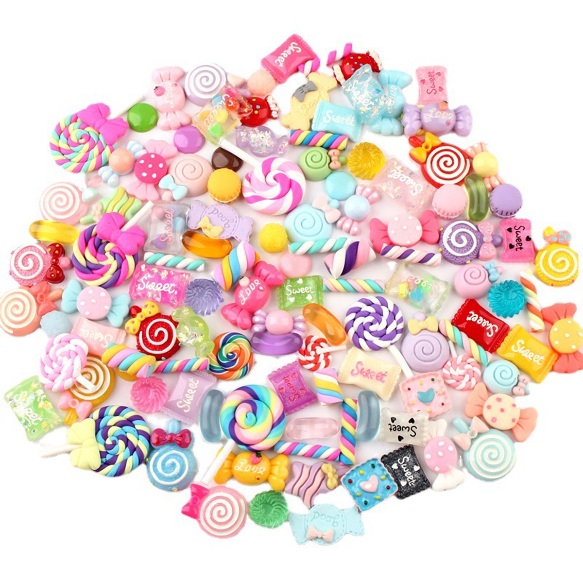 Resin Art Notes - 30pcs Random Candy Slime Charms Cute