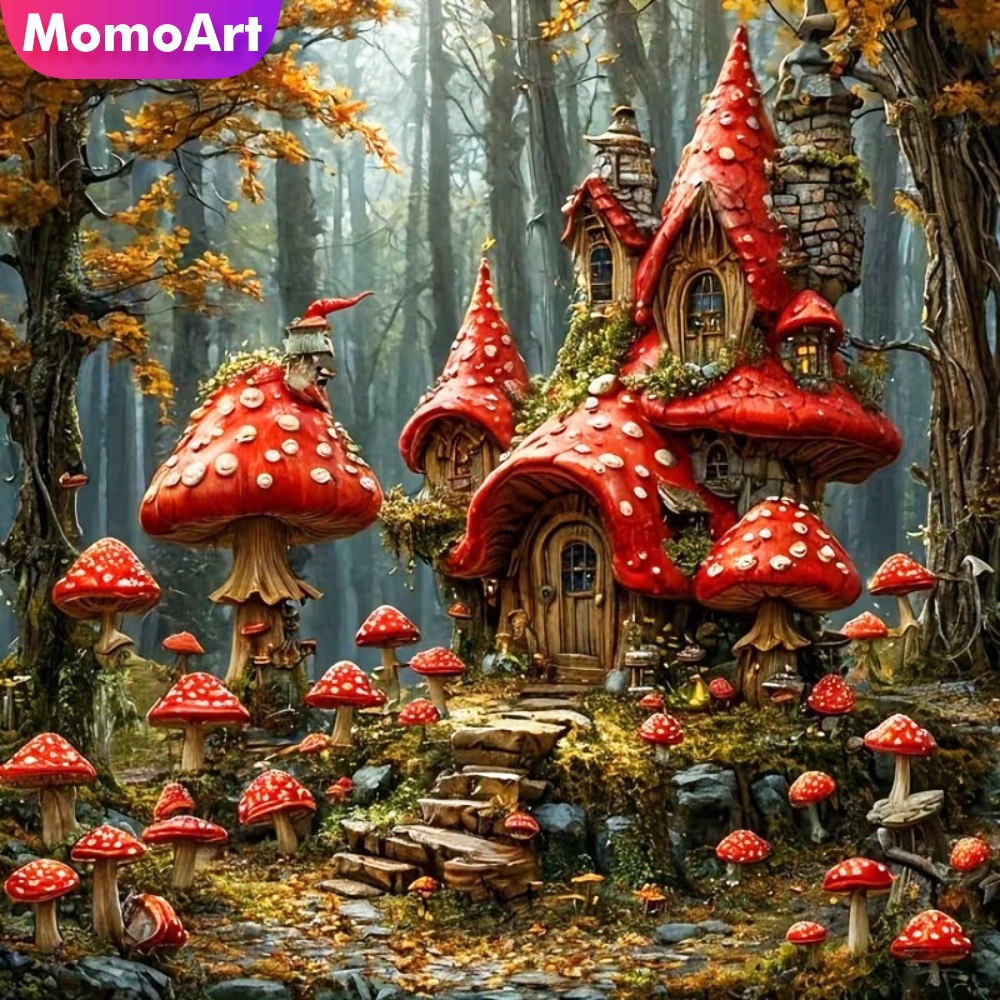 Resin Art Kit For Beginners - Momoart DIY Diamond Painting Mushroom House