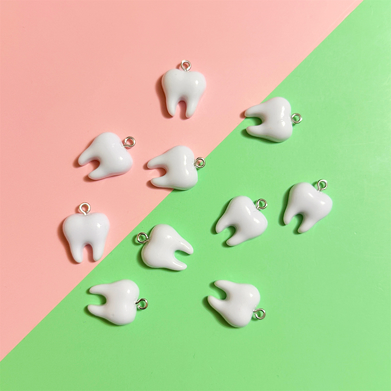 10pcs Cute White Teeth Resin P - Resin Art Notes 评论和价格