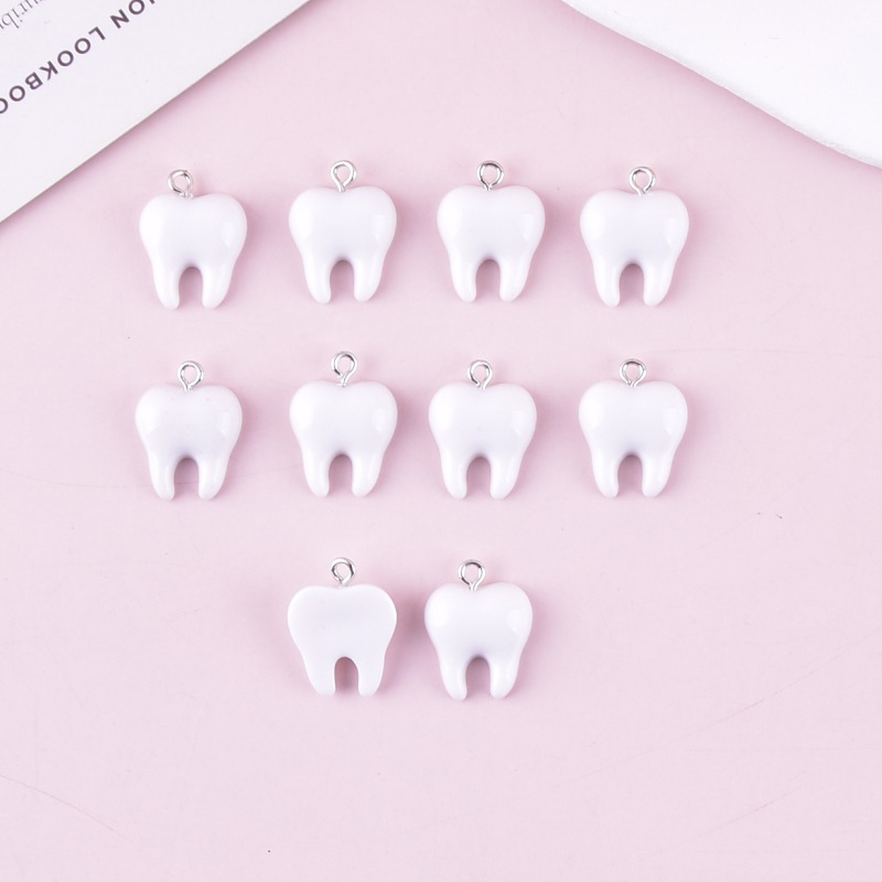 10pcs Cute White Teeth Resin P - Resin Art Notes 评论和价格