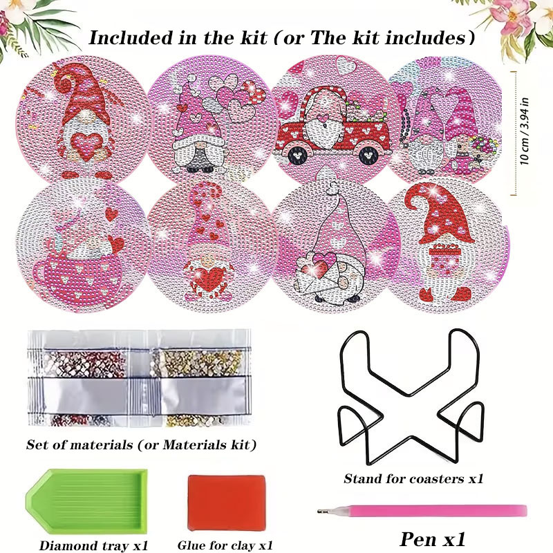 8PCS Valentine's Day Gnome Dia - Resin Art Kit For Beginners 评论和价格