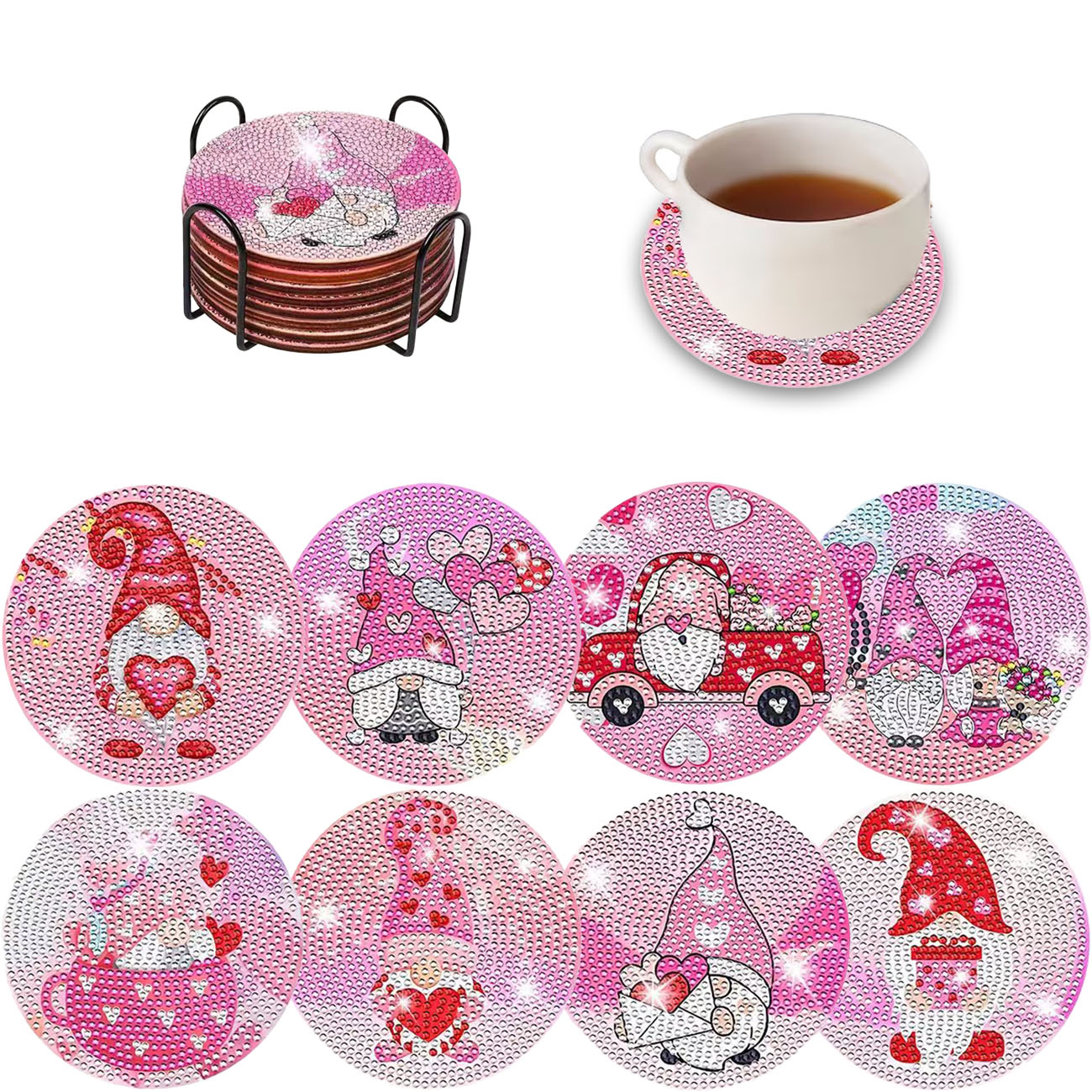 8PCS Valentine's Day Gnome Dia - Resin Art Kit For Beginners 评论和价格