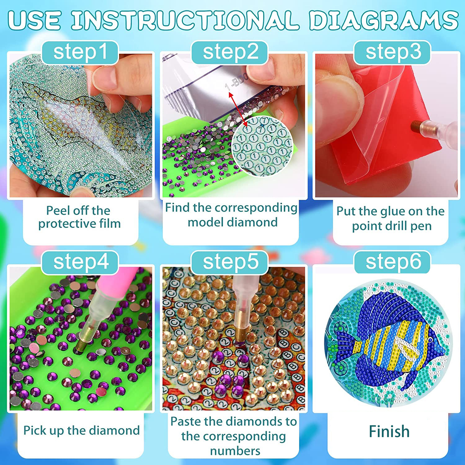 RUOPOTY 8pc/sets Diamond Paint - Resin Art Kit For Beginners 评论和价格
