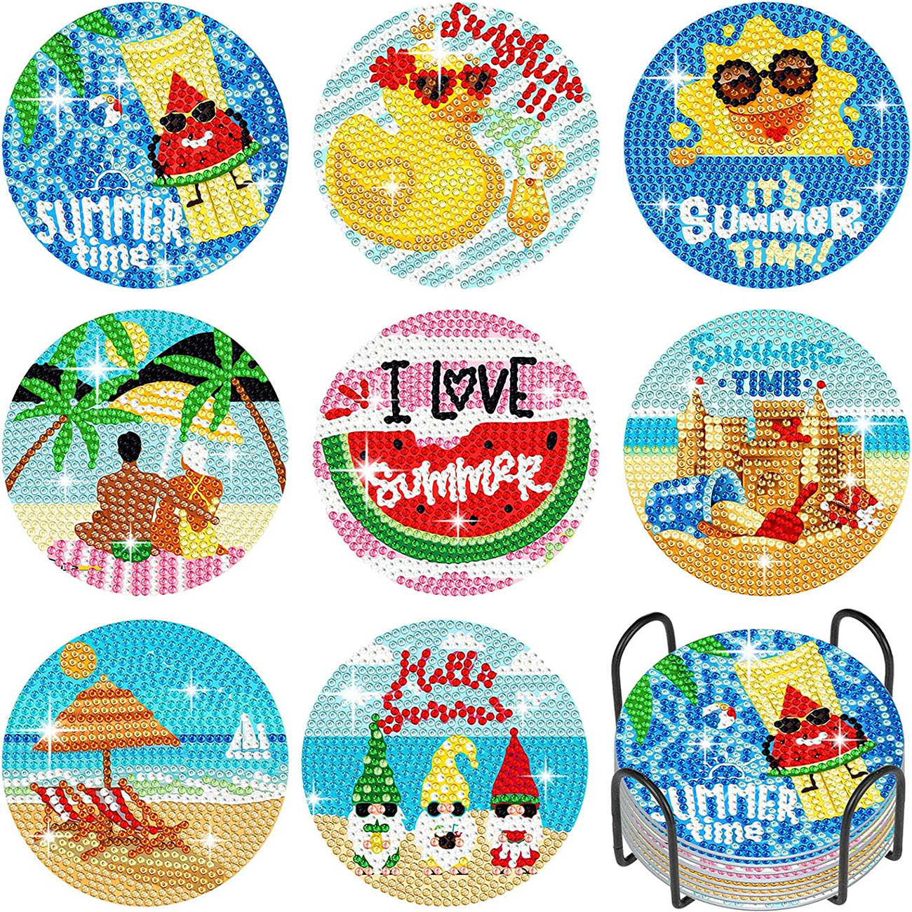 8PCS Summer Beach Diamond Pain - Resin Art Kit For Beginners 评论和价格