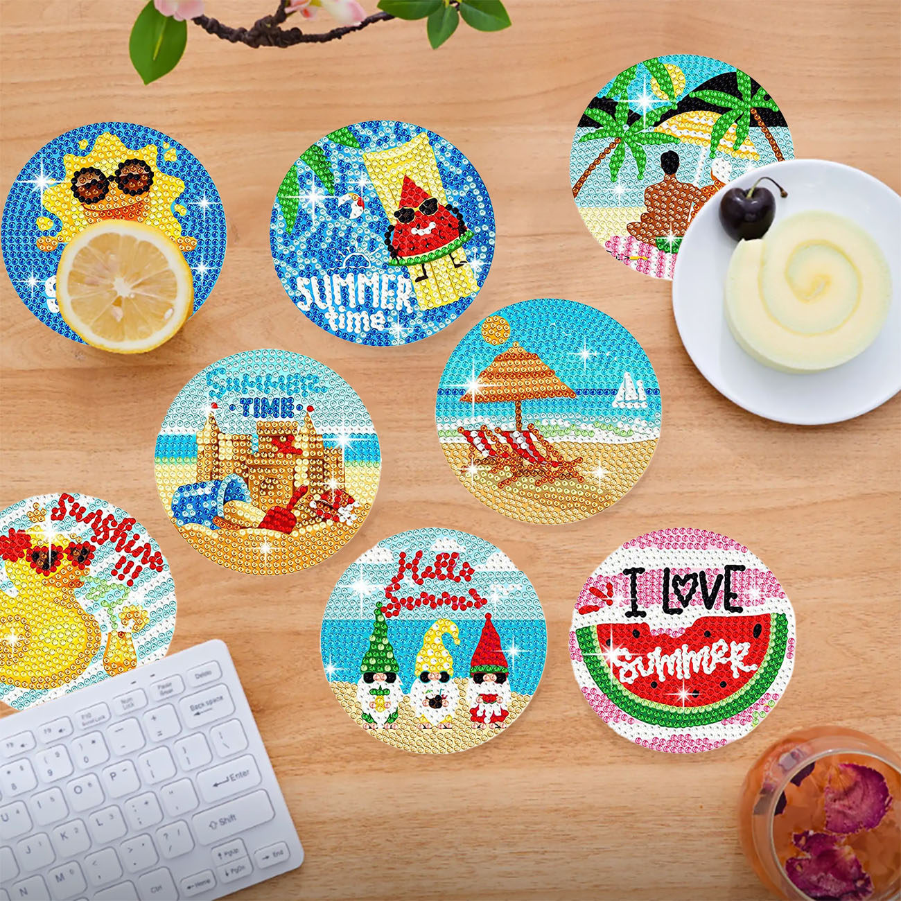8PCS Summer Beach Diamond Pain - Resin Art Kit For Beginners 评论和价格