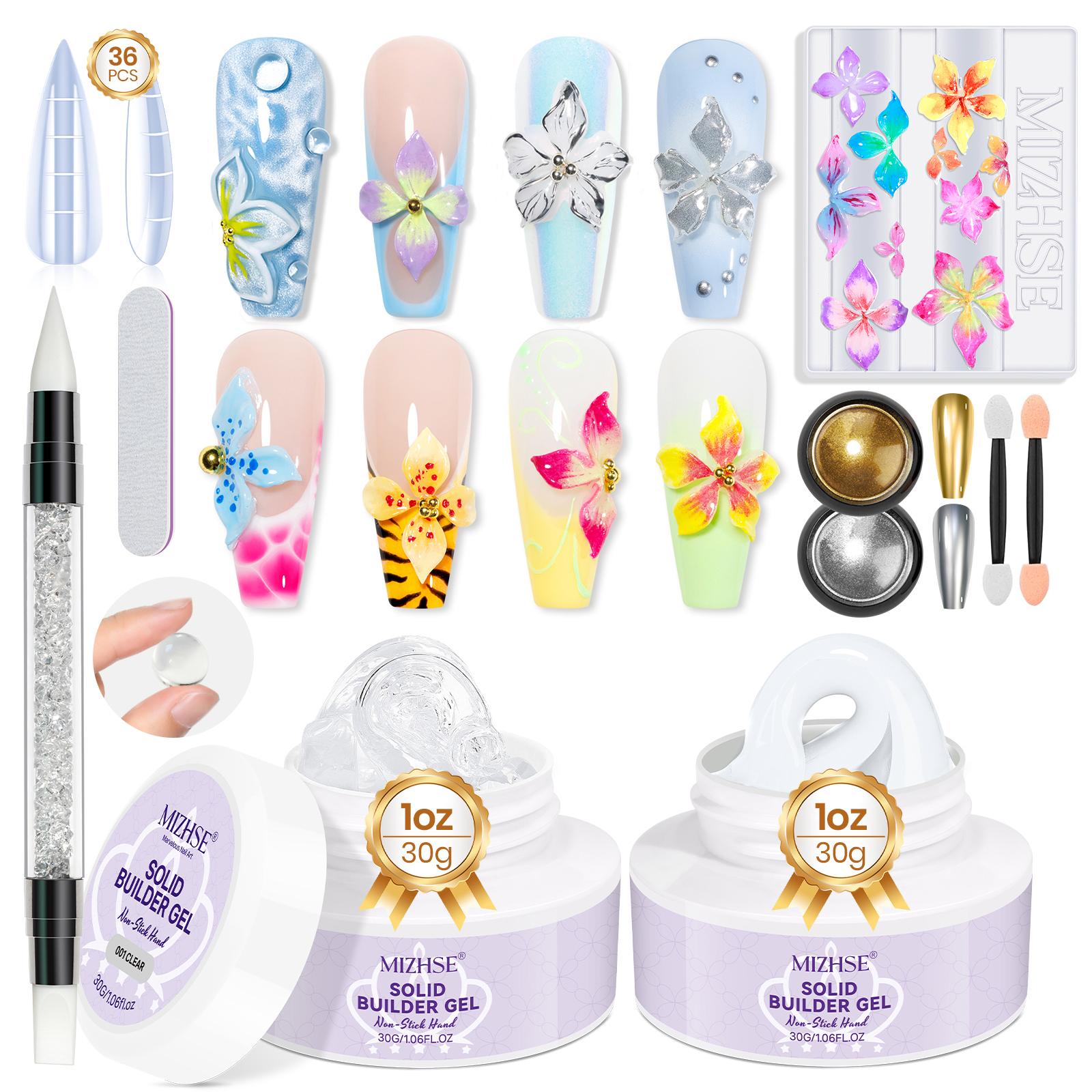 MIZHSE Builder Nail Gel White  - Resin Art Kit For Beginners 评论和价格