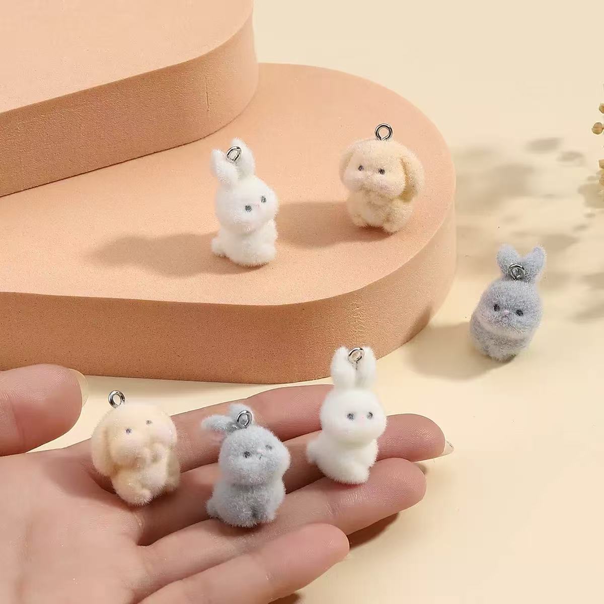 10pcs Flocking Little Rabbit R - Resin Art Notes 评论和价格